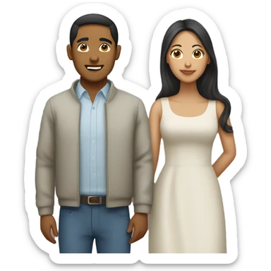 Filipino Man and Mixed Race Woman Couple  sticker