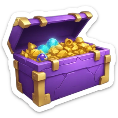 Pokemon Game LootCase Purple Chaotic Color Rich Treasure Legendary Epic Items and Pokemons Inside sticker