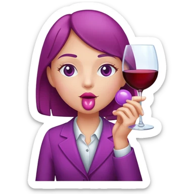 blowing bubblegum wine sticker