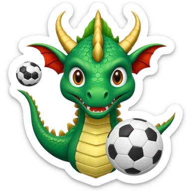 ein Drache mit einem Zauberstab in der Hand  und einem Hud  auf dem kopf und ein Fussball in der anderen hand sticker