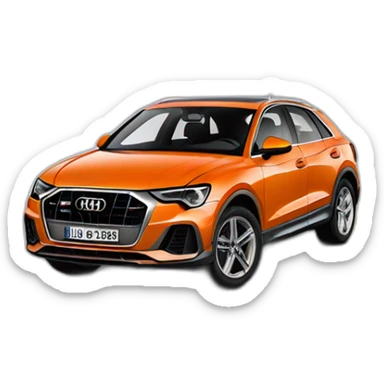 audi q3 pulse orange front sticker