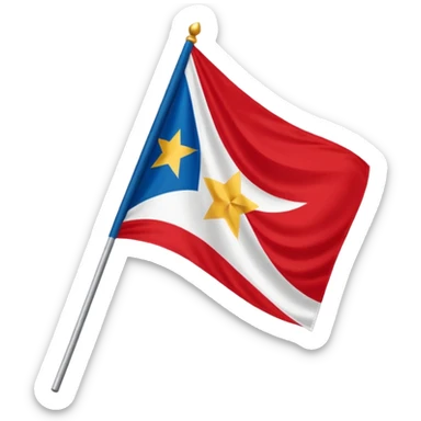 Bandeira do Pará em cor vermelho e uma listra banca na vertical e uma estrela dourada no centro sticker