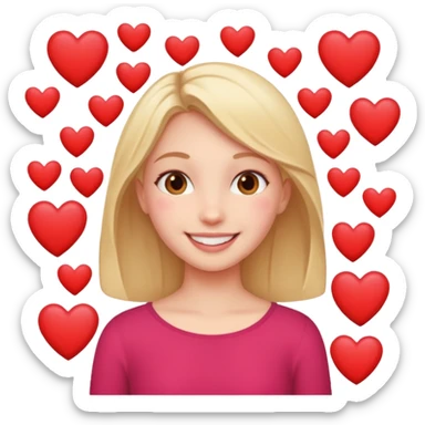 girl with alot of heart sticker