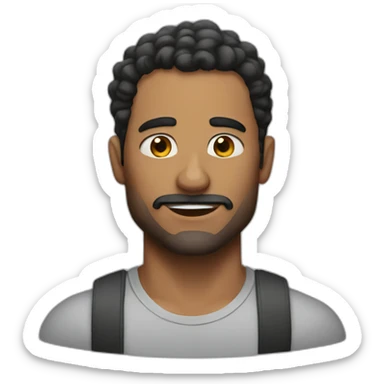 man before going to the gym without a mustache sticker