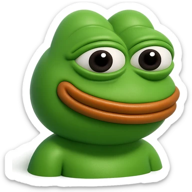 make a pepe in bright green smiling and looking straight at the camera in 3d style, good highlights and shadows, drop shadows

pepe in
- 3d style
- bright green
- smiling
- looking straight at the camera
- good highlights and shadows sticker