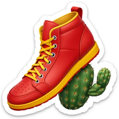 Shoe emoji and the model is the jumpman jack bright cactus sticker