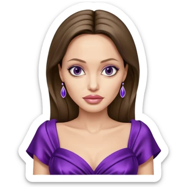 Angelina Jolie, purple dress sticker