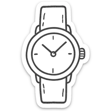 watch, hand drawn icon style, sketchy and casual sticker