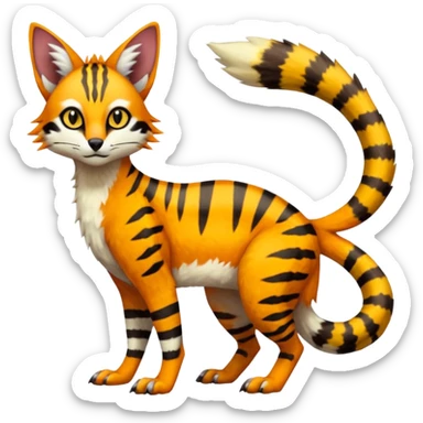 Colorful Bobcat-Sergal-Numbat-Serval-Genet-Pokémon-Digimon-Fakémon-fusion-hybrid-creature sticker