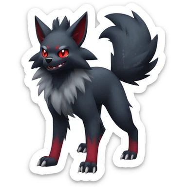 Cool Edgy Zorua-Zoroark-Mightyena full body sticker