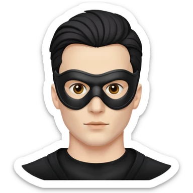 Make emoji of man attractive who wear fully  mask  and sigma mal sticker