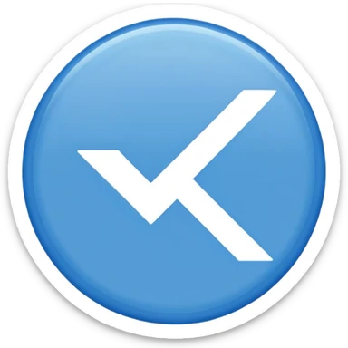 Make me an emoji that theirs a blue circle and inside of the circle is blue bot they should be a white tick inside the circle  sticker