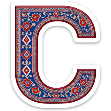  letter c made out of persian carpet texture sticker