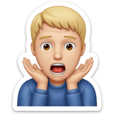 A person jokingly choking themselves to show they are frustrated  sticker