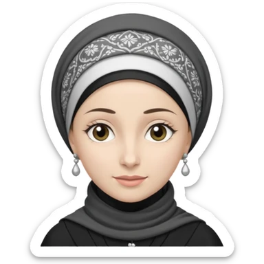 orthodox jewish woman greyscale with tichel kercheif circa. 1890 sticker