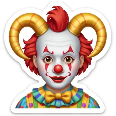  Clown with horn with big horn  sticker