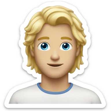 22 year old man blue eyes blonde hair  sticker