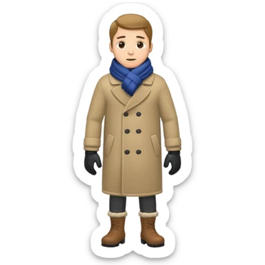 full body man feeling cold sticker