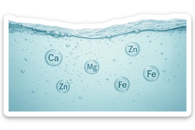 focus sull'acqua a tutto schermo e i micronutrienti contenuti in essa sticker