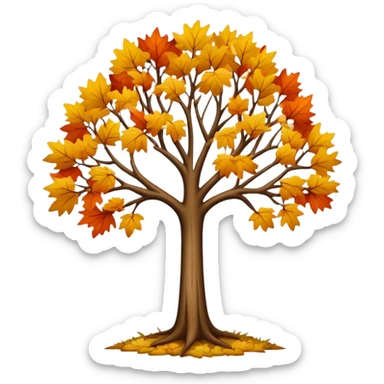 autumn leafless tree sticker