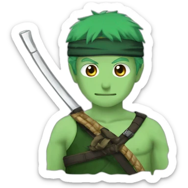 Roronoa zoro soulevant trois épées sticker