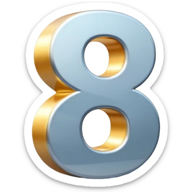 A 3D number 3 in a movie theater setting, shiny metallic surface; bright spotlights from above; cinematic glow with subtle haze; glossy, premium Hollywood countdown look; centered composition. sticker