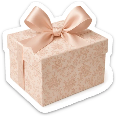 Elegant Rococo pale pink ditsy floral gift box , remove background sticker