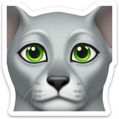 Grey sphinx car with green eyes sticker
