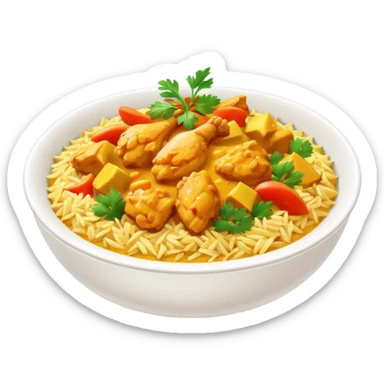 riso basmati con pollo al curry sticker