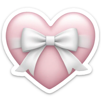 Pastel pink heart with white bow sticker