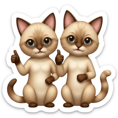 siamese cats giving thums up sticker