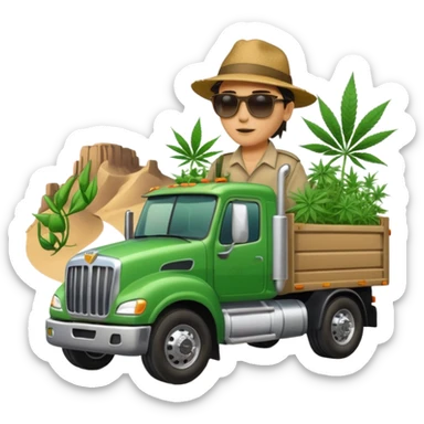 weed destiny semi truck sticker