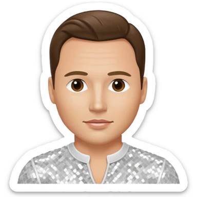 Drew Lachey from 98 Degrees with white sequin outfit sticker