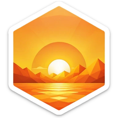 Hexagon shaped sunrise sticker