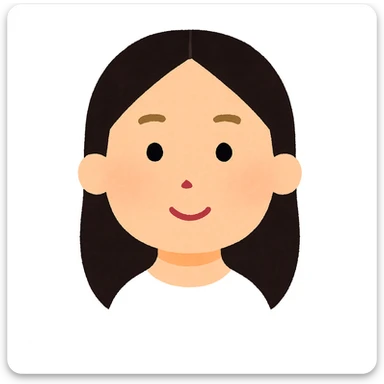 Edit the image to have straight hair split in the middle, keeping the Irasutoya style and only the face visible. sticker