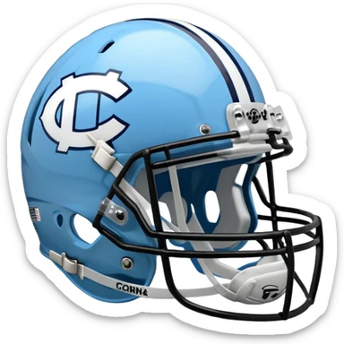 College football player helmet in  Carolina Blue color  sticker