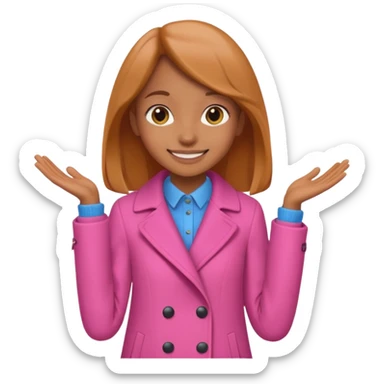 A caramel skinned girl that’s skinny and wears a pink coat  sticker