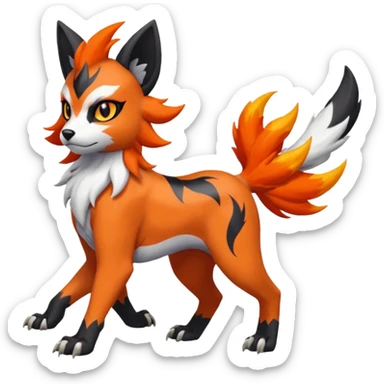 Delcatty-Litten-Houndour-Absol-Sprigatito-fusion, full body sticker
