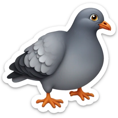 A bored pigeon laying down flat on its stomach   sticker