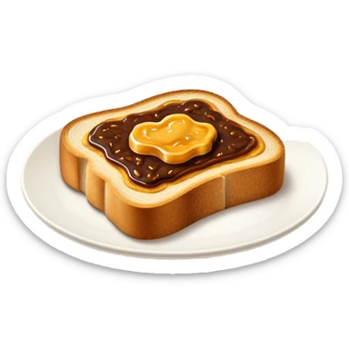 Vegemite on Toast Cinematic Realistic Vegemite on Toast Dish Emoji, depicted as a toasted slice of bread generously spread with Vegemite, rendered with warm textures and crisp details that capture its uniquely Australian flavor. sticker