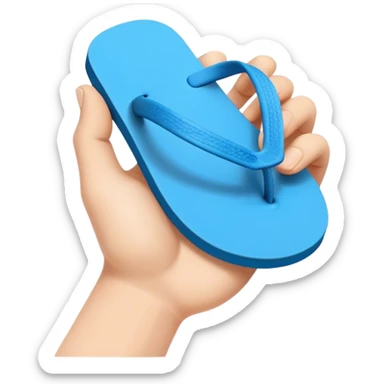 Hand holding a flip flop sticker