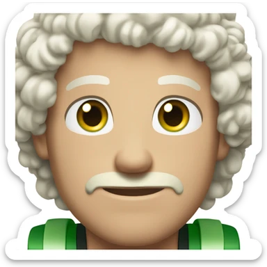 White Curly hair green eyed man with a muscular build who is a young and good looking sticker