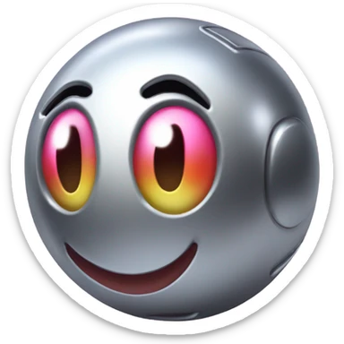 Metal cute Kirb ball driving on 4 car wheels sticker