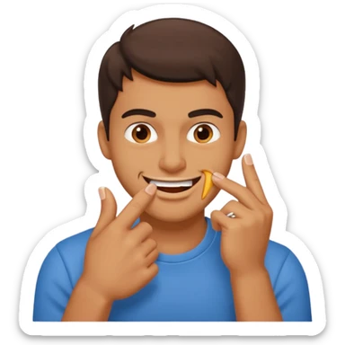 zesty guy biting nail while smirking sticker