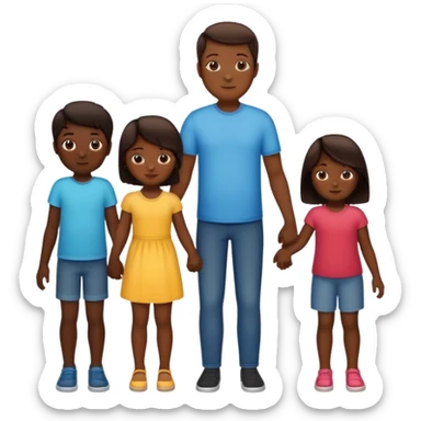 no faces only silhoute of family of 5 sticker