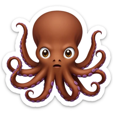 female octopus, frustrated with studying sticker