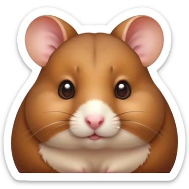Cinematic Noble Brown Hamster Portrait Emoji, Poised and regal, with a tiny, compact build and a smooth, well-kept rich brown fur, deep-set soulful dark eyes, Simplified yet sharp and sophisticated features, highly detailed, glowing with a soft, dignified glow, high shine, intelligent and energetic, stylized with an air of miniature majesty, focused and attentive, soft glowing outline, capturing the essence of a watchful and confident rodent, so majestic it feels as though it could scurry out of the screen with effortless authority! sticker