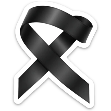 Ruban noir croisé avec 1 boucle sticker