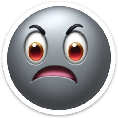 Metal cute mad Kirby Gray ball driving on 4 car wheels with mad eyebrows game sticker