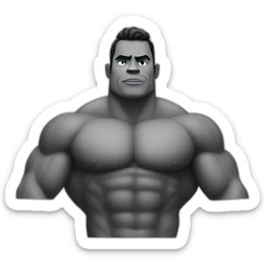 gigachad black and white muscle big chin sticker
